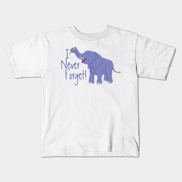 Happy Elephant (I Never Forget) Kids T-Shirt by SakuraDragon